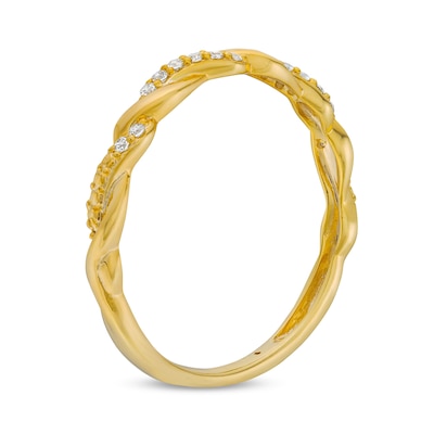 Circle of Gratitude® Collection 0.065 CT. T.W. Diamond Polished Braided Band in 10K Gold