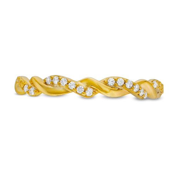 Circle of Gratitude® Collection 0.065 CT. T.W. Diamond Polished Braided Band in 10K Gold