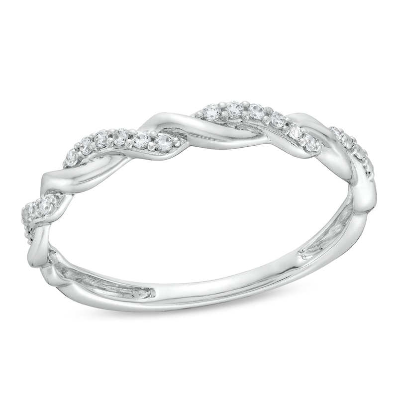 Circle of Gratitude® Collection 0.065 CT. T.W. Diamond Polished Braided Band in Sterling Silver|Peoples Jewellers