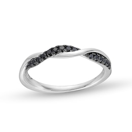 Circle of Gratitude® Collection 0.20 CT. T.W. Black Diamond Polished Braided Band in Sterling Silver