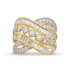 Thumbnail Image 3 of 2.00 CT. T.W. Diamond Bezel-Set Bypass Multi-Row Ring in 10K Gold