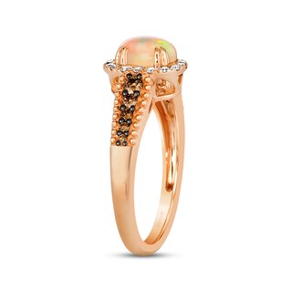 Le Vian® Oval Neapolitan Opal™ and 0.30 CT. T.W. Diamond Frame Ring in 14K Strawberry Gold™