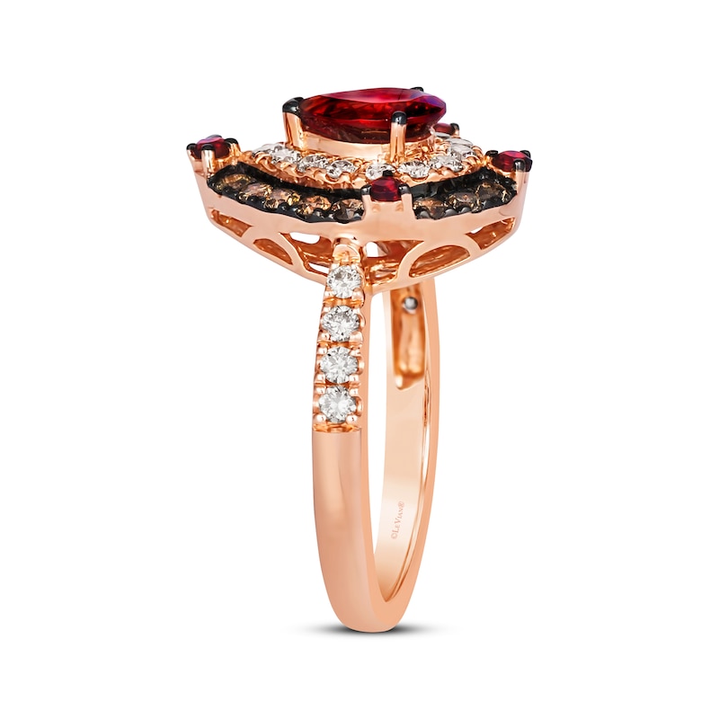 Le Vian® Pear-Shaped Pomegranate Garnet™ and 0.70 CT. T.W. Diamond Teardrop Ring in 14K Strawberry Gold™|Peoples Jewellers