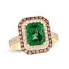 Thumbnail Image 0 of Le Vian® Emerald-Cut Costa Smeralda Emerald™ and 0.80 CT. T.W. Diamond Frame Ring in 14K Honey Gold™