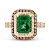 Le Vian® Emerald-Cut Costa Smeralda Emerald™ and 0.80 CT. T.W. Diamond Frame Ring in 14K Honey Gold™