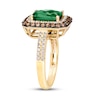 Thumbnail Image 3 of Le Vian® Emerald-Cut Costa Smeralda Emerald™ and 0.80 CT. T.W. Diamond Frame Ring in 14K Honey Gold™