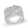 Thumbnail Image 0 of 1.50 CT. T.W. Certified Lab-Created Diamond Bypass Multi-Row Ring in 10K White Gold (I/SI2)