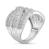 Thumbnail Image 2 of 1.50 CT. T.W. Certified Lab-Created Diamond Bypass Multi-Row Ring in 10K White Gold (I/SI2)