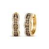 Le Vian® 1.00 CT. T.W. Chocolate Diamond® and Nude Diamond™ Edge Scallop Hoop Earrings in 14K Honey Gold™