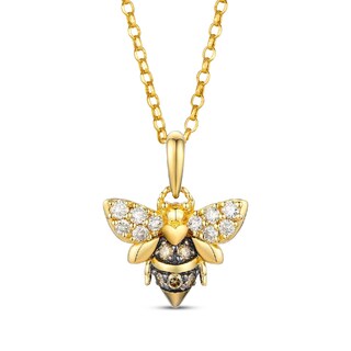 Le Vian® 0.25 CT. T.W. Chocolate Diamond® and Nude Diamond™ Bee Pendant in 14K Honey Gold™