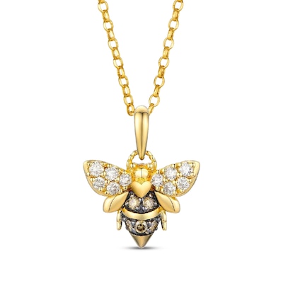 Le Vian® 0.25 CT. T.W. Chocolate Diamond® and Nude Diamond™ Bee Pendant in 14K Honey Gold™