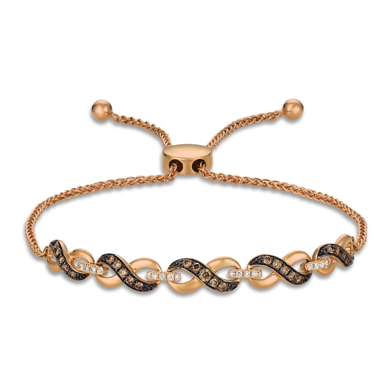 Le Vian® 0.40 CT. T.W. Chocolate Diamond® and Nude Diamond™ Infinity Links Bolo Bracelet in 14K Strawberry Gold™