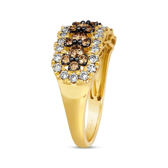 Le Vian® 1.20 CT. T.W. Chocolate Diamond® and Nude Diamond™ Scallop Edge Ring in 14K Honey Gold™