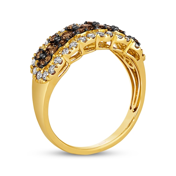 Le Vian® 1.20 CT. T.W. Chocolate Diamond® and Nude Diamond™ Scallop Edge Ring in 14K Honey Gold™