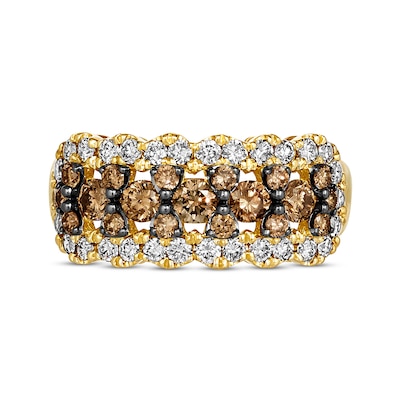 Le Vian® 1.20 CT. T.W. Chocolate Diamond® and Nude Diamond™ Scallop Edge Ring in 14K Honey Gold™