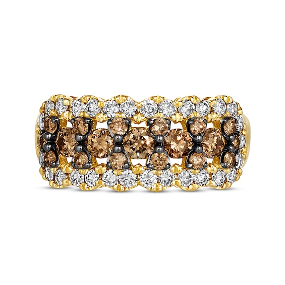 Le Vian® 1.20 CT. T.W. Chocolate Diamond® and Nude Diamond™ Scallop Edge Ring in 14K Honey Gold™