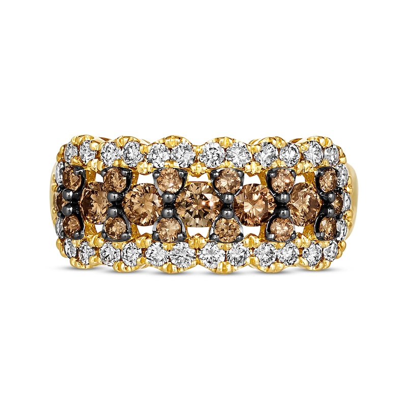 Le Vian® 1.20 CT. T.W. Chocolate Diamond® and Nude Diamond™ Scallop Edge Ring in 14K Honey Gold™|Peoples Jewellers