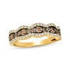 Thumbnail Image 0 of Le Vian® 0.80 CT. T.W. Chocolate Diamond® and Nude Diamond™ Scallop Edge Ring in 14K Honey Gold™