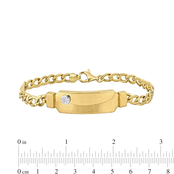 Eternally Bonded Men's 0.20 CT. Diamond Bottle with Cap I.D. Curb Chain Bracelet in 14K Gold