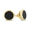 Eternally Bonded Men's 8.0mm Onyx Button Stud Earrings in 14K Gold