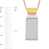 Thumbnail Image 1 of Eternally Bonded Men's 0.88 CT. T.W. Diamond Rectangle Bottle with Cap Pendant in 14K Two-Tone Gold