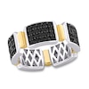 Thumbnail Image 1 of Eternally Bonded Men's 1.50 CT. T.W. Black Diamond Collar Station Band in 14K Two-Tone Gold