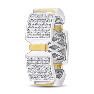 Eternally Bonded Men's 0.96 CT. T.W. Diamond Collar Station Band in 14K Two-Tone Gold