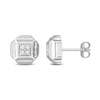 Thumbnail Image 0 of Eternally Bonded Men's 0.19 CT. T.W. Diamond Tiered Square Stud Earrings in Sterling Silver