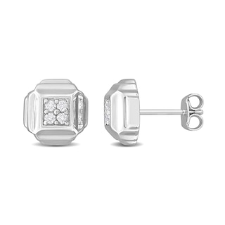 Sterling Silver V-Shaped Corner Stud Earrings – Halo's London