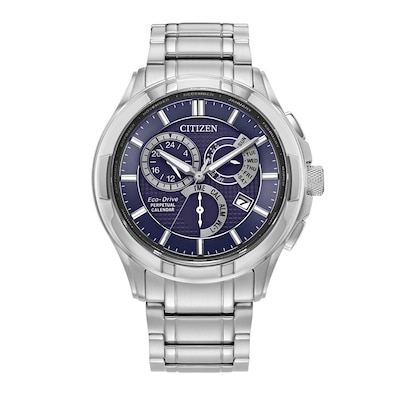 Men's Citizen Eco-Drive® PCAT Chronograph Watch with Blue Dial (Model: BL8160-58L)