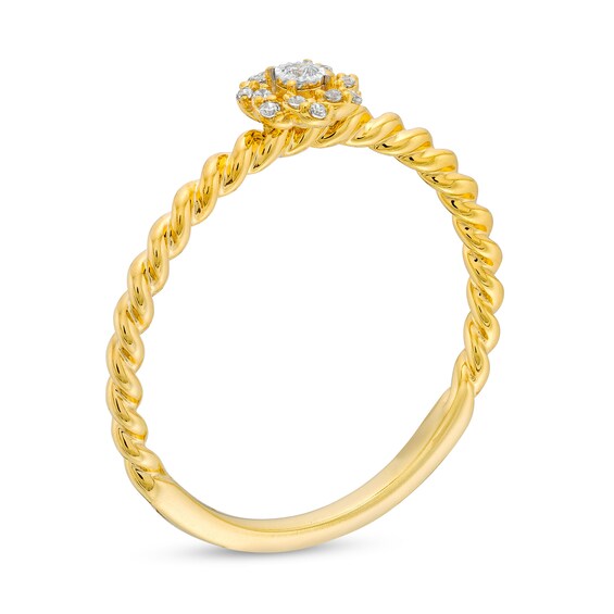 Circle of Gratitude® Collection 0.05 CT. T.W. Diamond Braided Frame Ring in 10K Gold