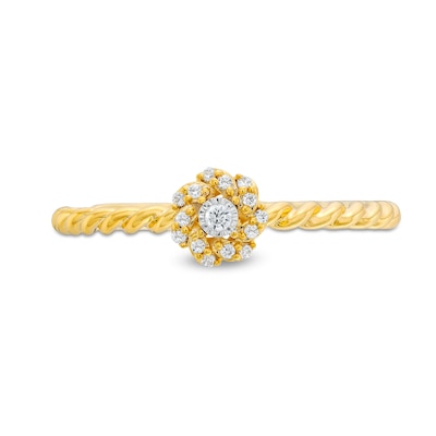 Circle of Gratitude® Collection 0.05 CT. T.W. Diamond Braided Frame Ring in 10K Gold