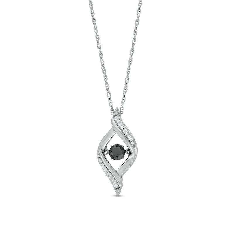 Unstoppable Love™ 0.25 CT. T.W. Black and White Diamond Open Flame Pendant in Sterling Silver|Peoples Jewellers