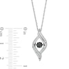 Thumbnail Image 2 of Unstoppable Love™ 0.25 CT. T.W. Black and White Diamond Open Flame Pendant in Sterling Silver