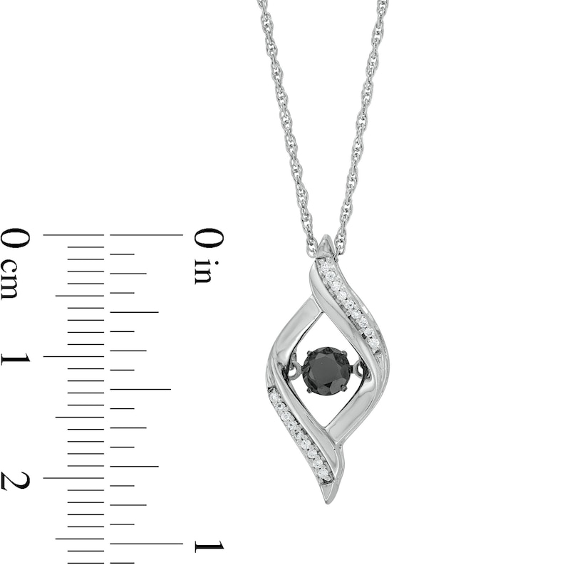 Unstoppable Love™ 0.25 CT. T.W. Black and White Diamond Open Flame Pendant in Sterling Silver