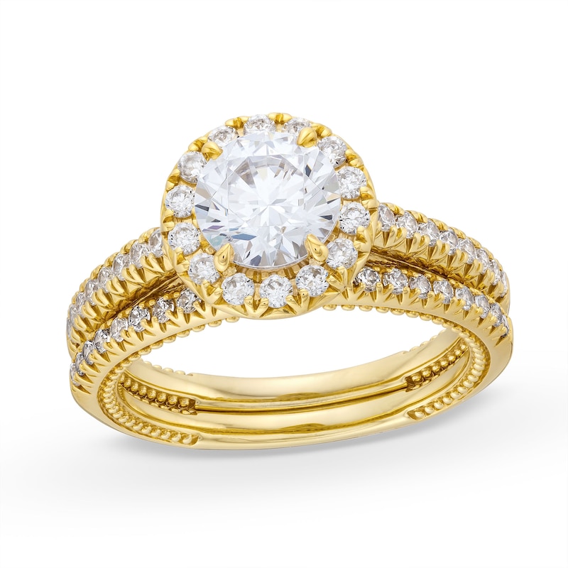 2.00 CT. T.W. Certified Lab-Created Diamond Frame Bridal Set in 18K Gold (F/VS2)|Peoples Jewellers