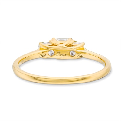 0.50 CT. T.W. Princess-Cut Certified Lab-Created Diamond Past Present Future® Engagement Ring in 14K Gold (F/SI2