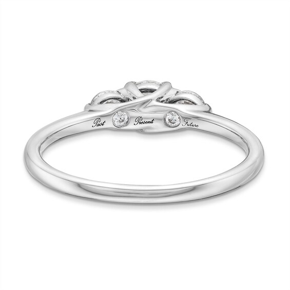 0.50 CT. T.W. Certified Lab-Created Diamond Past Present Future® Engagement Ring in 14K White Gold (F/SI2)