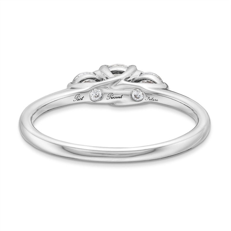 0.50 CT. T.W. Certified Lab-Created Diamond Past Present Future® Engagement Ring in 14K White Gold (F/SI2)|Peoples Jewellers