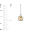 Thumbnail Image 2 of Enchanted Disney Belle 0.085 CT. T.W. Diamond Rose Drop Earrings in Sterling Silver and 10K Gold