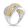 Thumbnail Image 2 of 1.50 CT. T.W. Certified Lab-Created Diamond Multi-Row Chevron Band in 10K Two-Tone Gold (I/SI2)