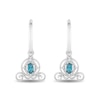 Enchanted Disney Cinderella Oval London Blue Topaz and 0.08 CT. T.W. Diamond Carriage Drop Earrings in Sterling Silver