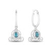 Thumbnail Image 1 of Enchanted Disney Cinderella Oval London Blue Topaz and 0.08 CT. T.W. Diamond Carriage Drop Earrings in Sterling Silver