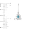 Enchanted Disney Cinderella Oval London Blue Topaz and 0.08 CT. T.W. Diamond Carriage Drop Earrings in Sterling Silver