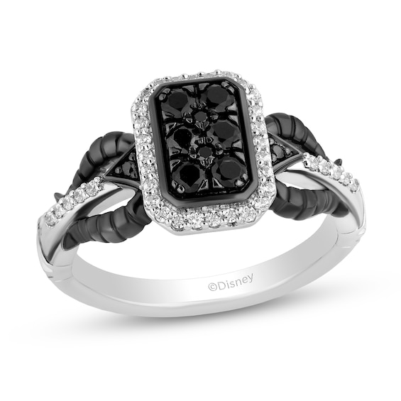 Enchanted Disney Villains Maleficent 0.45 CT. T.W. Black and White Diamond Ring in Sterling Silver