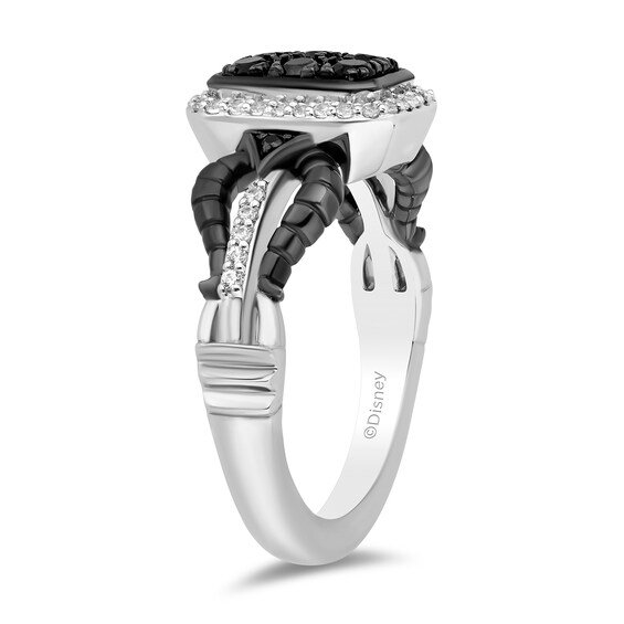 Enchanted Disney Villains Maleficent 0.45 CT. T.W. Black and White Diamond Ring in Sterling Silver