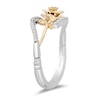 Thumbnail Image 1 of Enchanted Disney Belle 0.10 CT. T.W. Diamond Bypass Rose Ring in Sterling Silver and 10K Gold