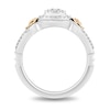 Enchanted Disney Belle 0.29 CT. T.W. Cushion-Shaped Multi-Diamond Frame Ring in Sterling Silver and 10K Gold