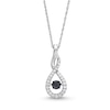 Unstoppable Love™ 0.40 CT. T.W. Black and White Diamond Elongated Flame Pendant in Sterling Silver