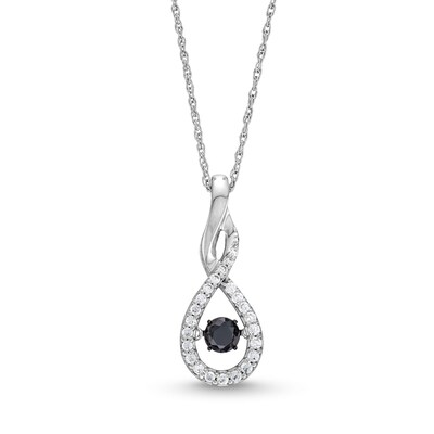 Unstoppable Love™ 0.40 CT. T.W. Black and White Diamond Elongated Flame Pendant in Sterling Silver